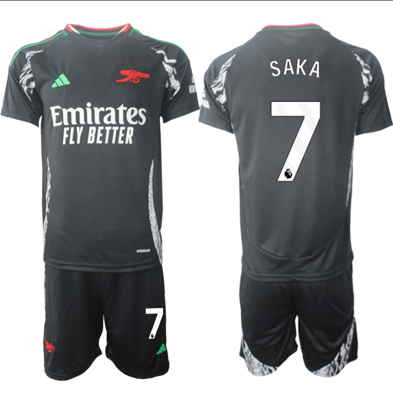 Men 2024-2025 Club Arsenal away Black #7 Soccer Jersey->arsenal jersey->Soccer Club Jersey